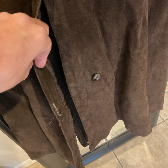 Vintage Genuine Suede Double-Breasted Trench Coat - Picture 8 of 11